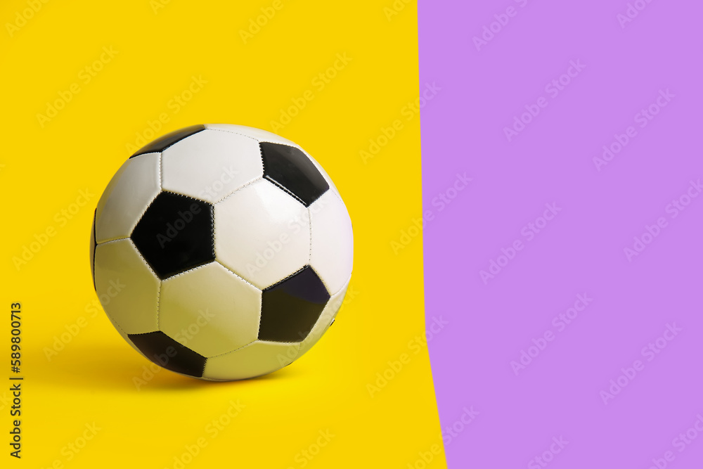 Soccer ball on color  background