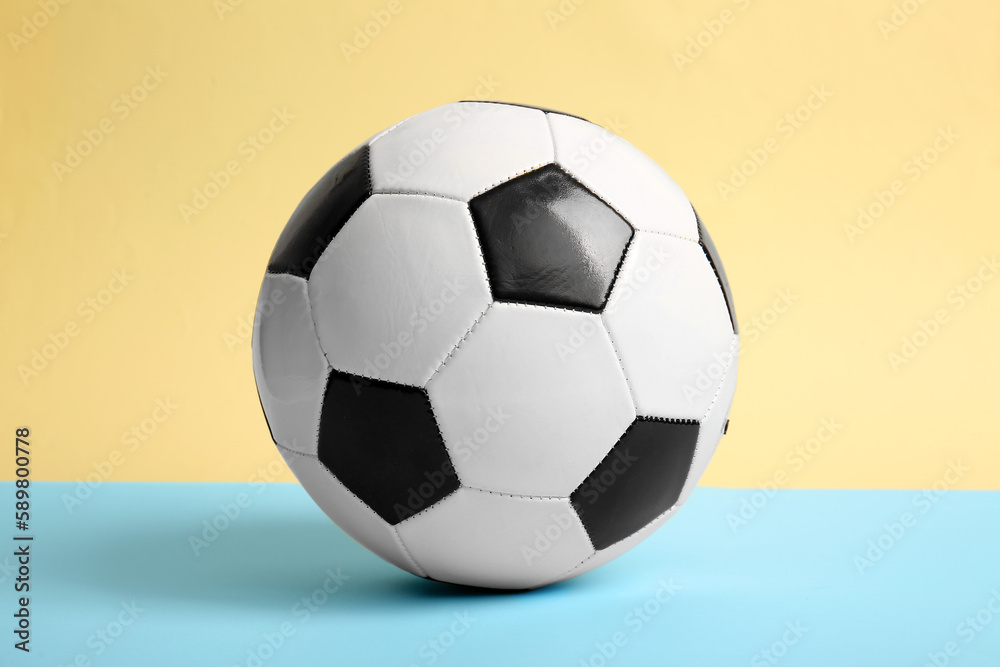 Soccer ball on color  background