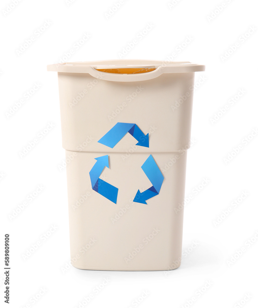 Container for garbage isolated on white. Recycling concept