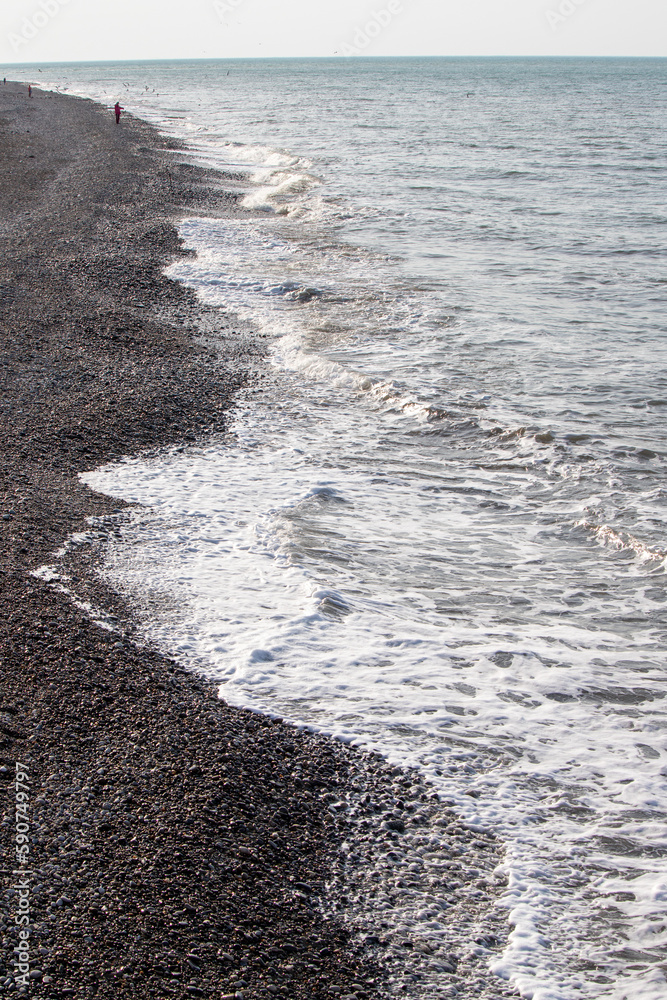 Waves on the seashore, nature.