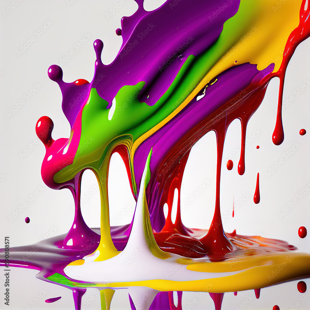 AI-generated image of colorful paint splatters