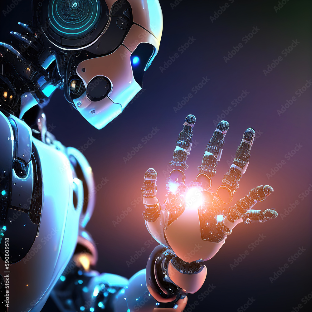 Futuristic robot generated by AI artificial intelligence