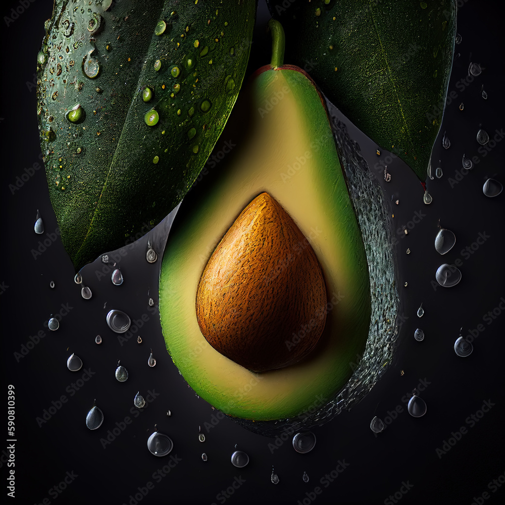 Fruit avocado generated by AI artificial intelligence