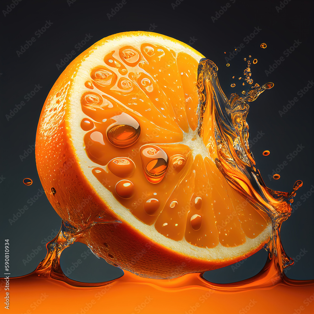 AI intelligently generated fruit orange