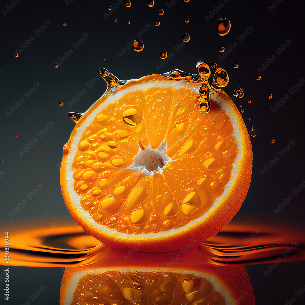 AI intelligently generated fruit orange