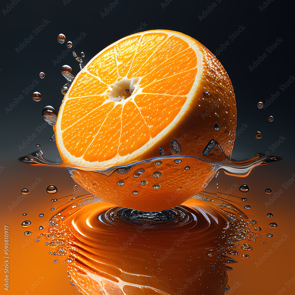 AI intelligently generated fruit orange