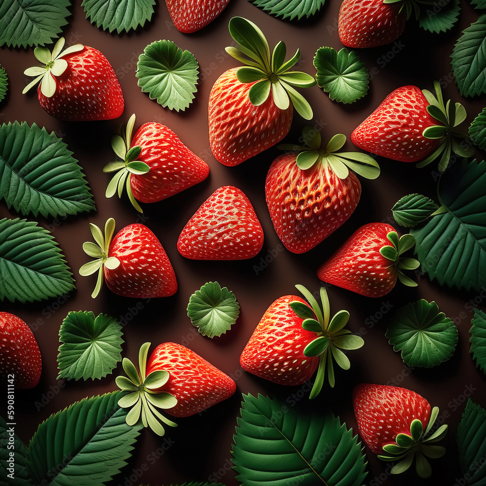 Fruit strawberry intelligently generated by AI