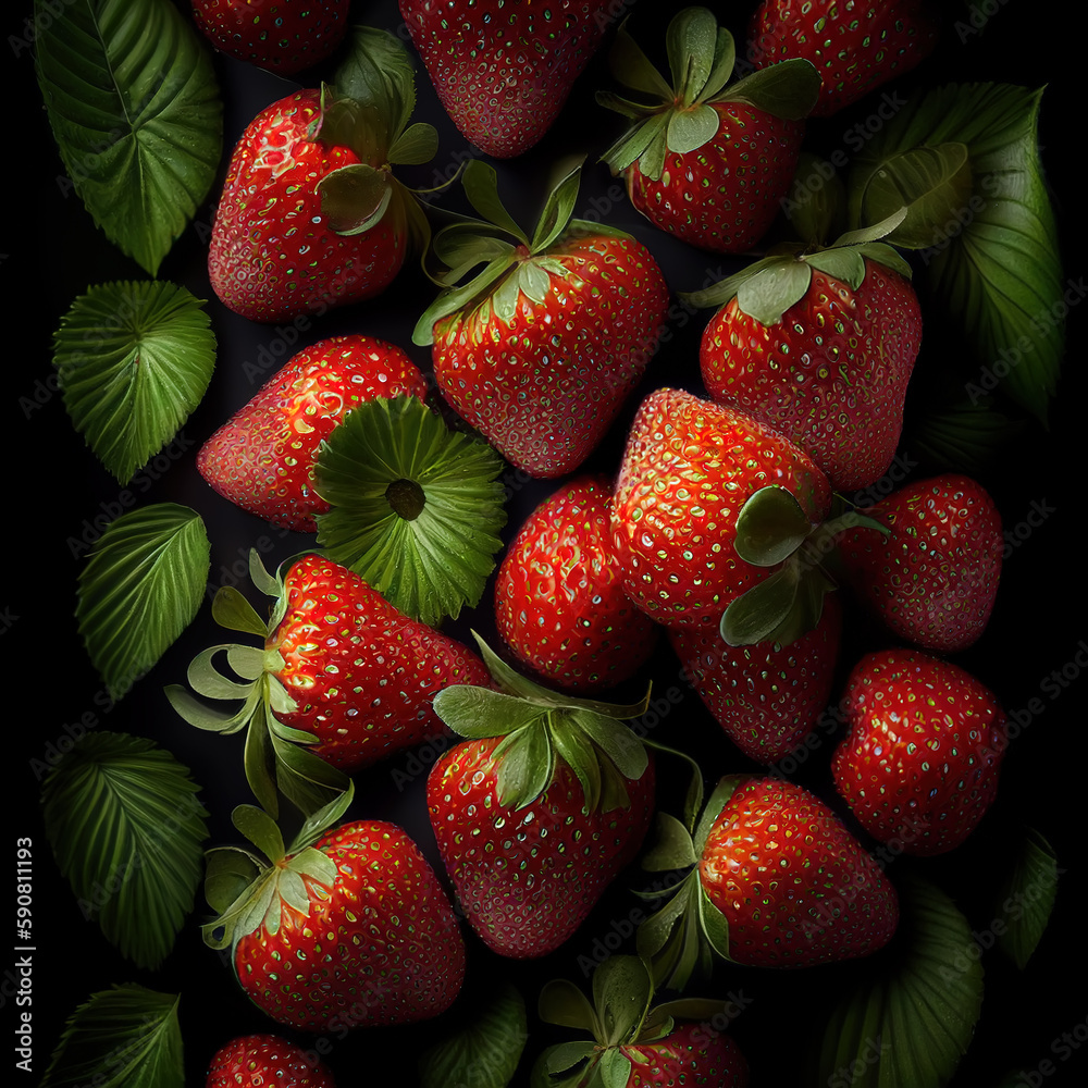 Fruit strawberry intelligently generated by AI