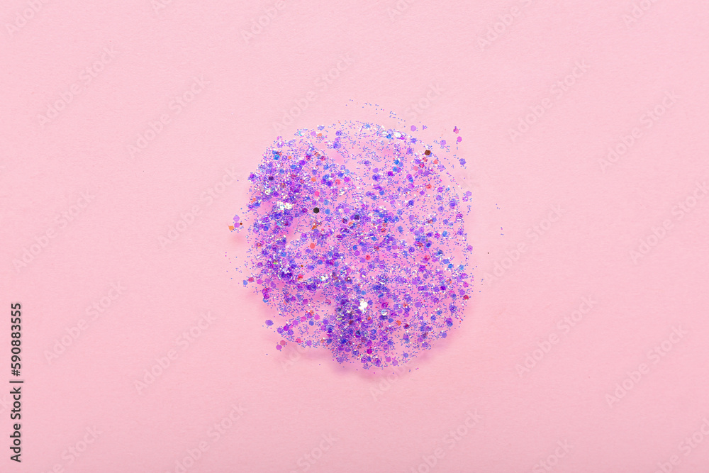 Glitter sample on pink background