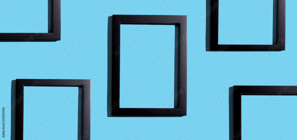 Blank rectangle picture frames with copy space