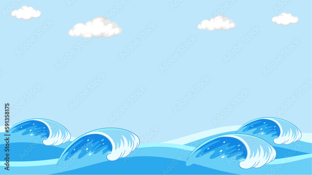 Ocean Wave Background Template