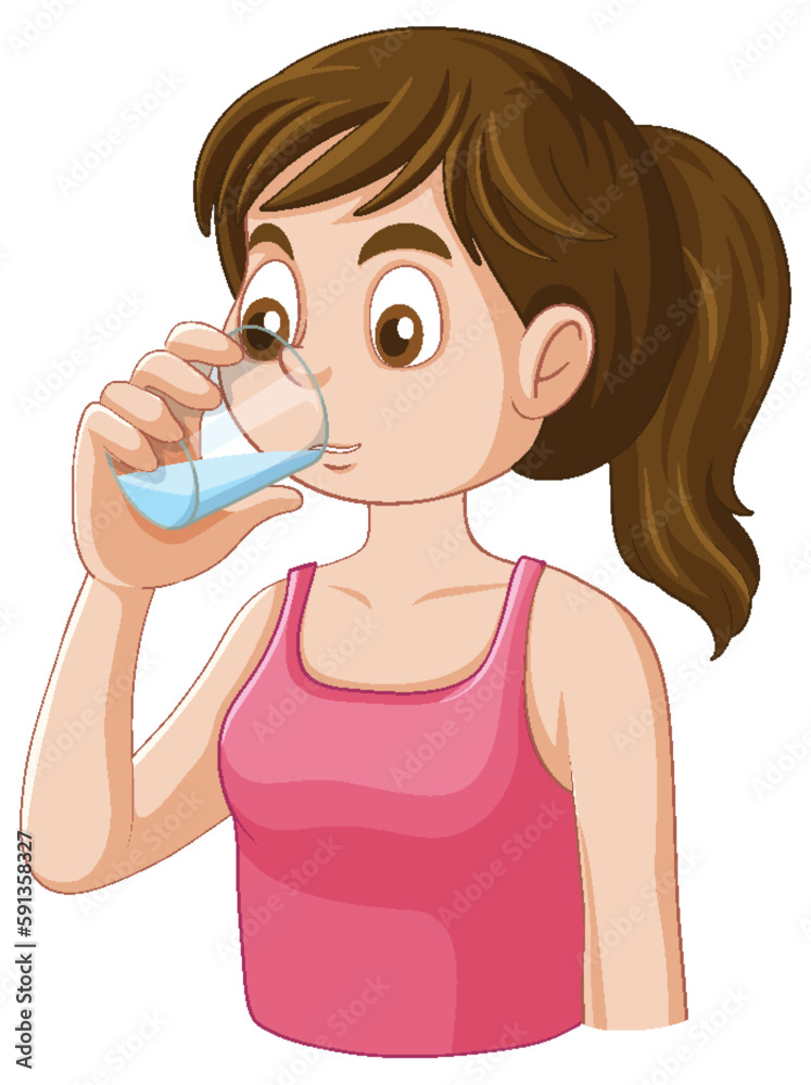 Puberty Girl Drinking Water