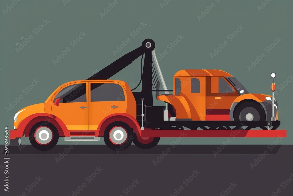  a flatbed tow truck with a crane on the back of its flatbed tow truck, flatbed, flatbed, flatbed, 