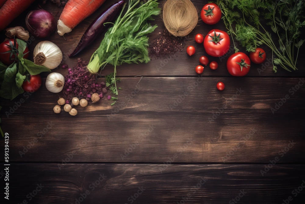  a wooden table topped with lots of different types of veggies and vegetables on top of each other a