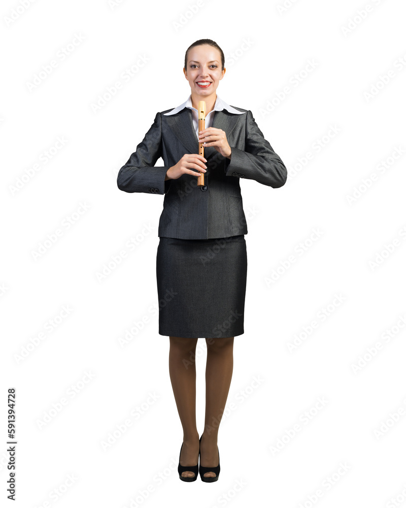 Business woman with flute