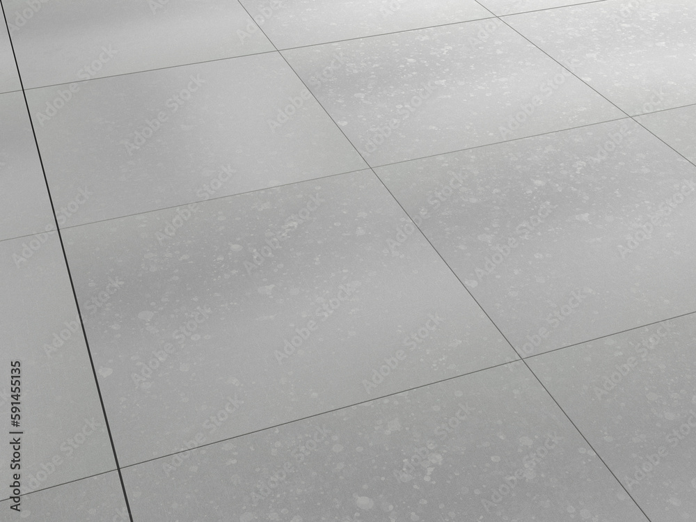 Empty floor with modern grey ceramic tiles