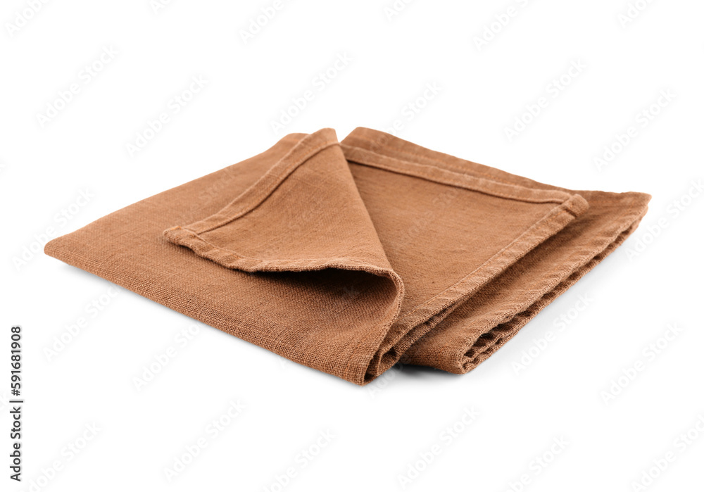 Folded fabric napkins isolated on white background