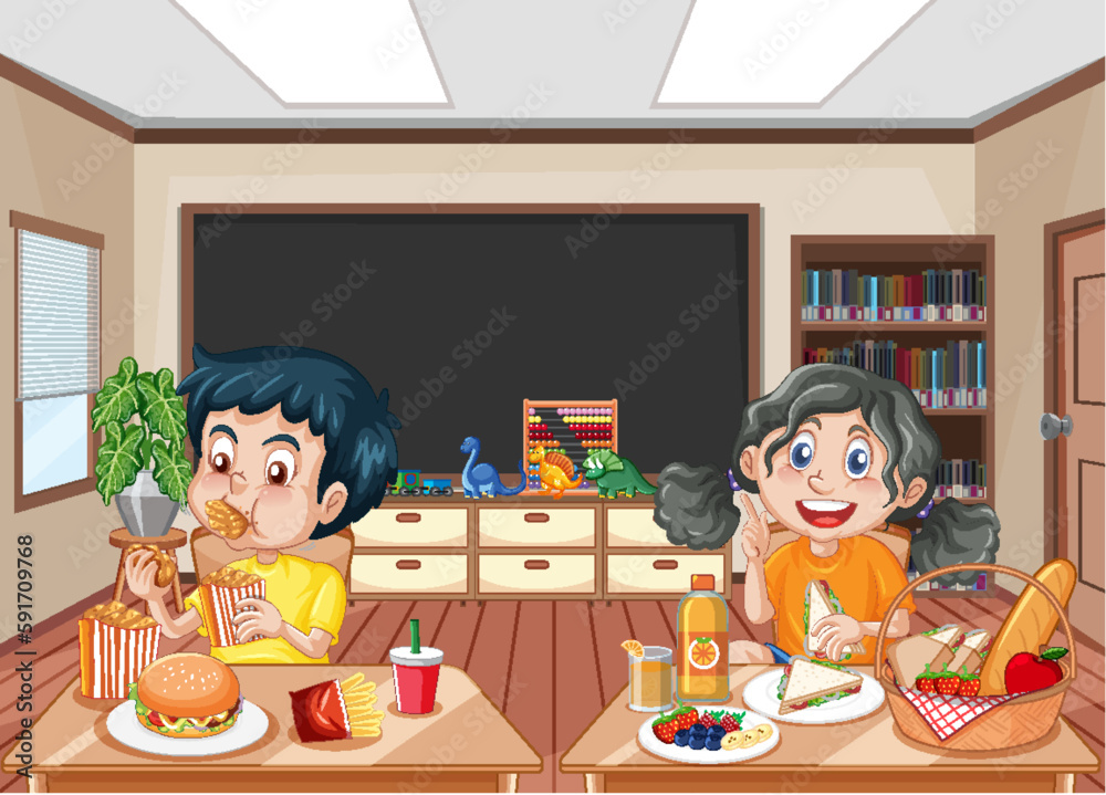 Cheerful Kids Enjoying Mealtime