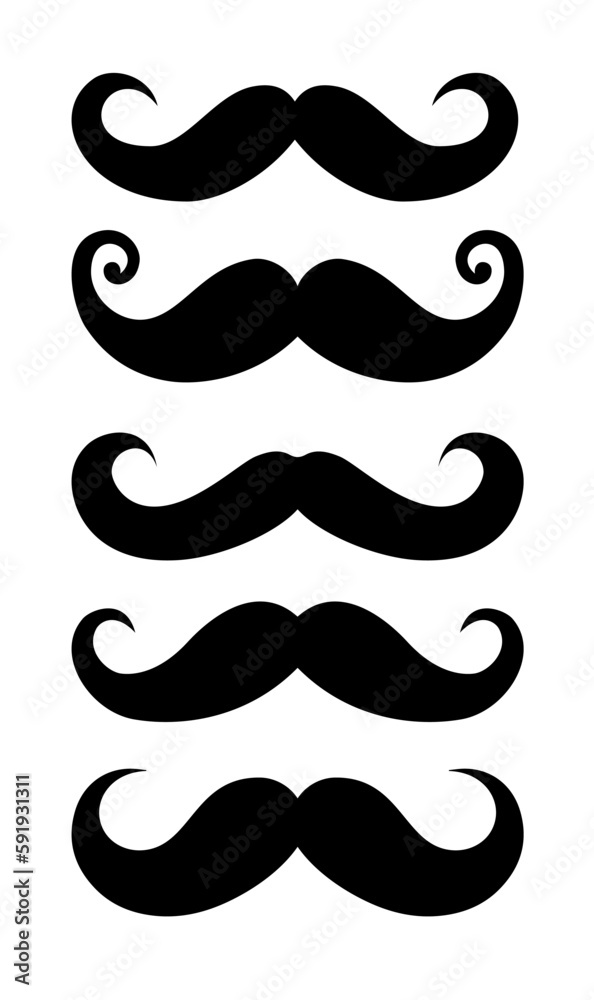 Dads mustache collection. Vector Illustration.