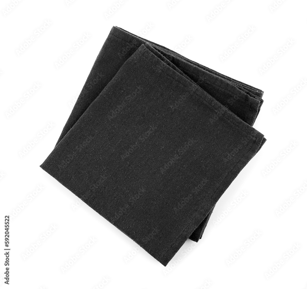 Black napkins isolated on white background