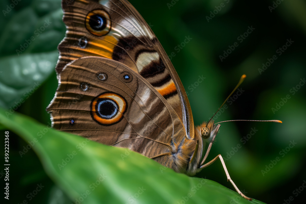 Butterfly on natural background. Illustration AI Generative.