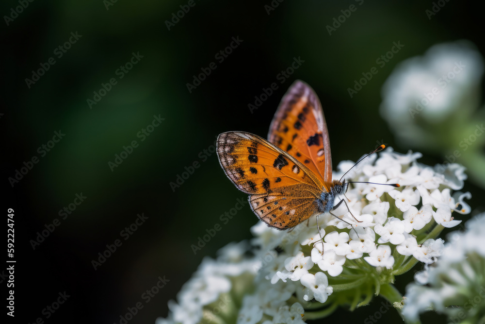 Butterfly on natural background. Illustration AI Generative.