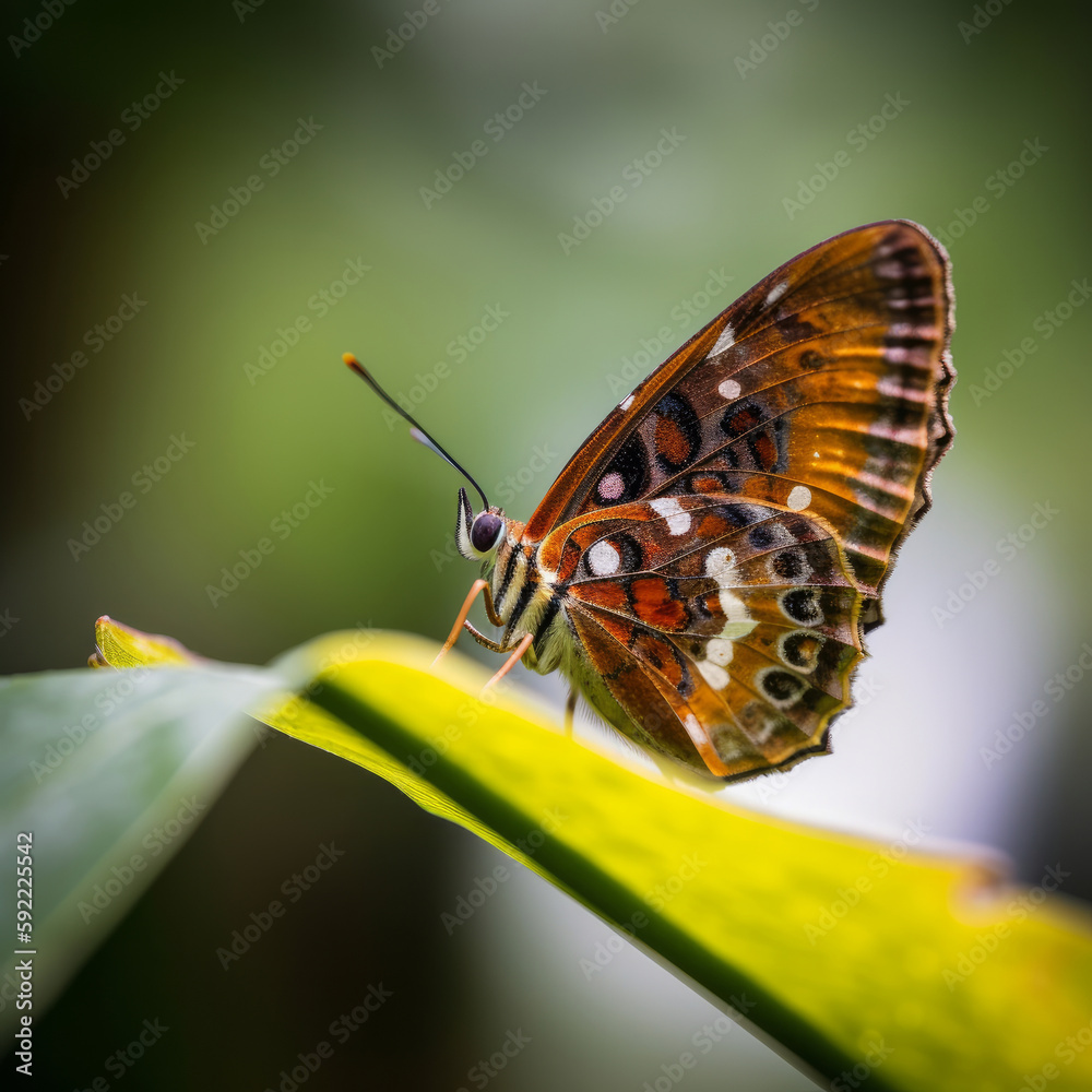 Butterfly on natural background. Illustration AI Generative.