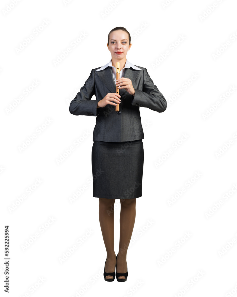 Business woman with flute