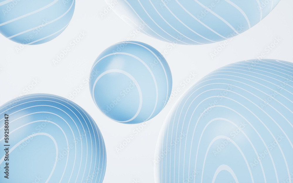 Transparent glass sphere background, 3d rendering.