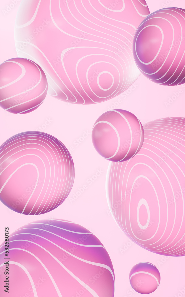 Transparent glass sphere background, 3d rendering.