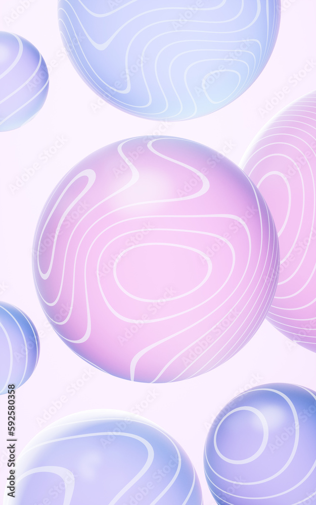 Transparent glass sphere background, 3d rendering.