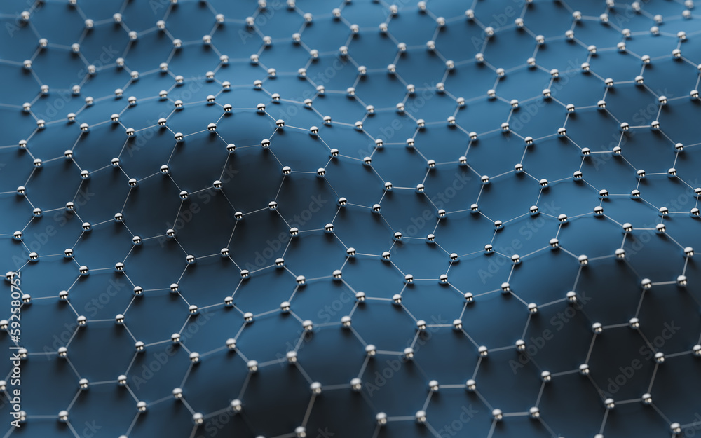 Hexagonal structure background, 3d rendering.