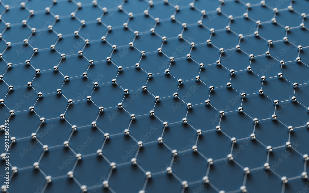 Hexagonal structure background, 3d rendering.