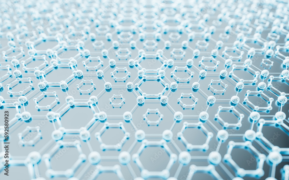 Hexagonal structure background, 3d rendering.