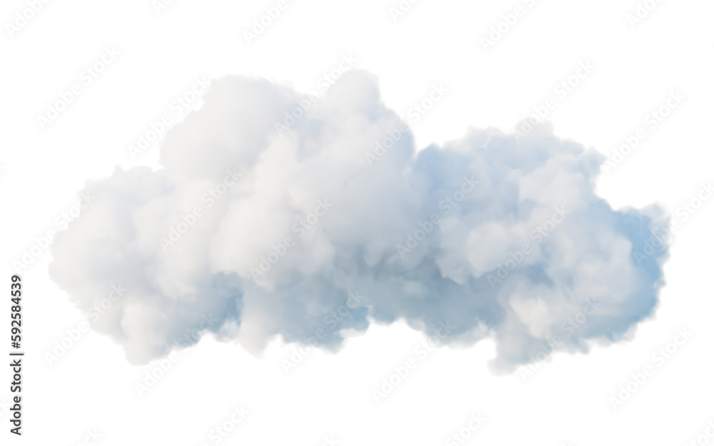 Cloud on white background, 3d rendering.