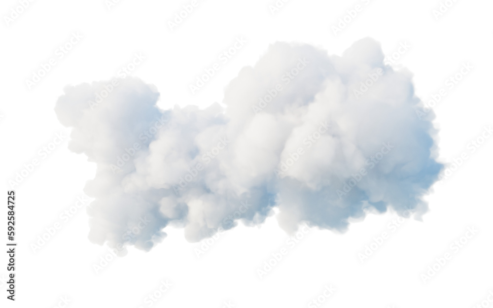 Cloud on white background, 3d rendering.