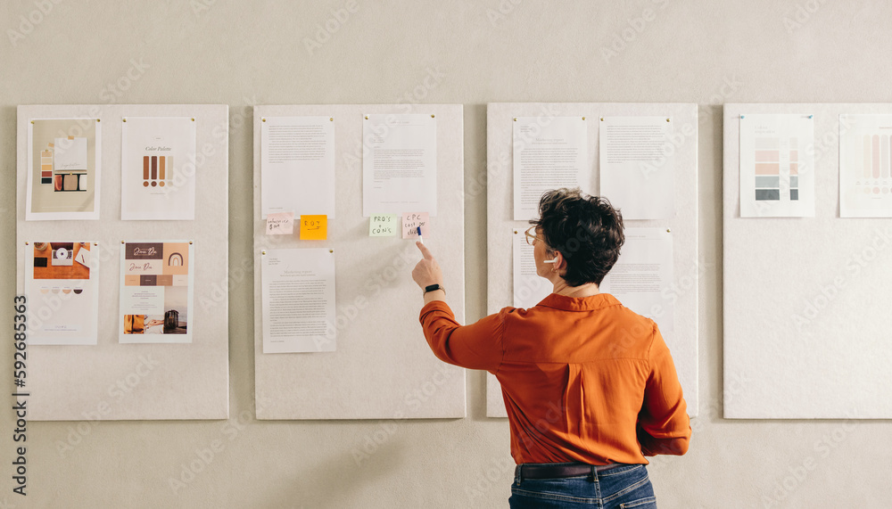 Creative businesswoman giving a presentation during a conference call