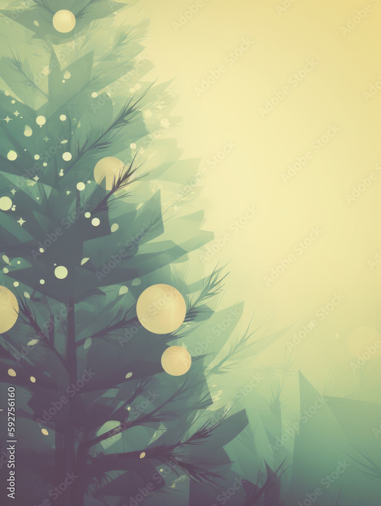 Christmas holiday green background. Illustration AI Generative.