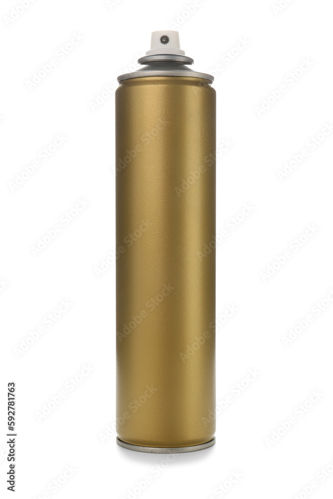 Bottle of hair spray on white background