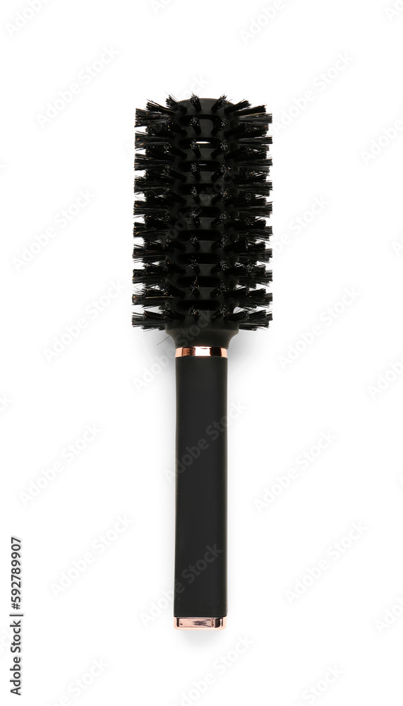 Hair brush on white background