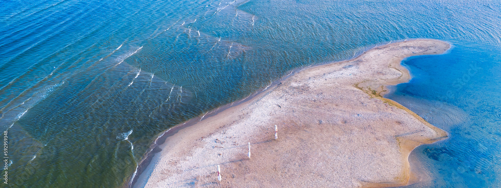 Empty Paradise: Aerial View of Deserted Beach