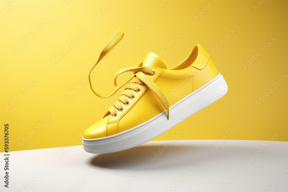 Womans sneakers. Illustration AI Generative