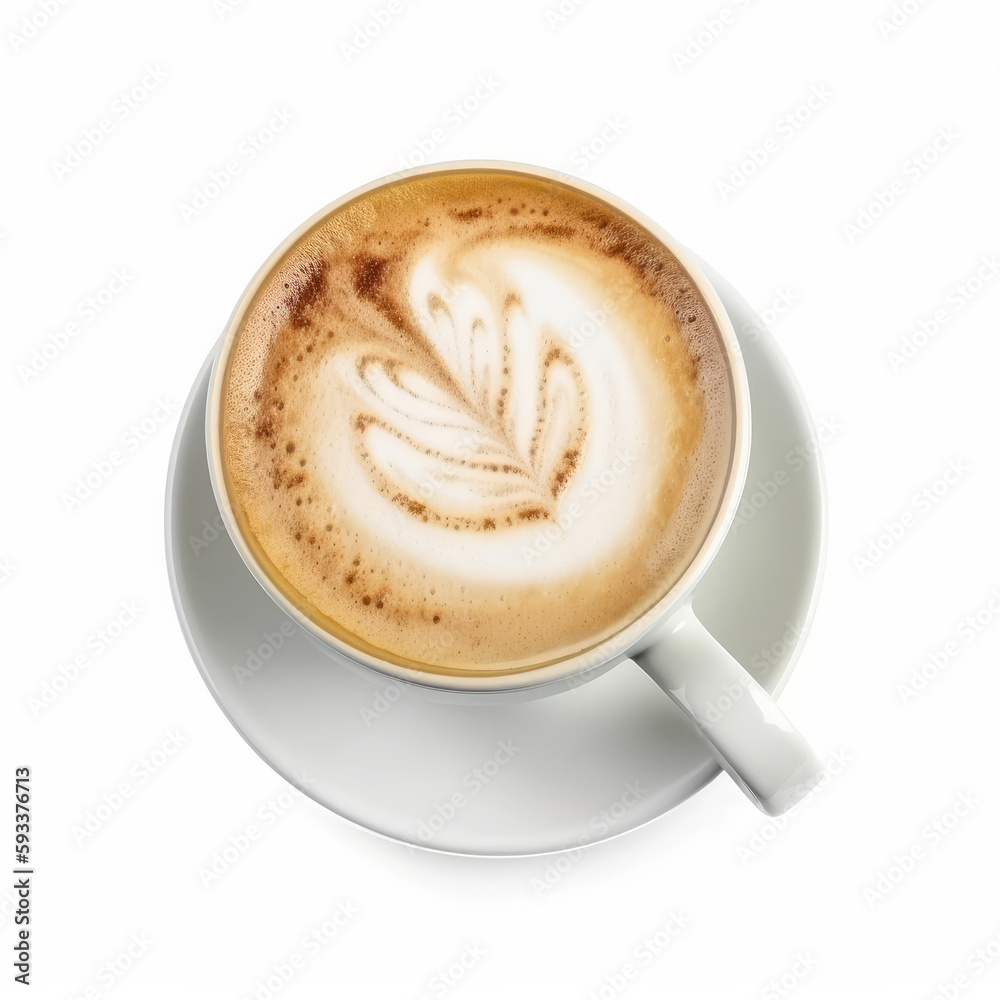 Cappuccino cup isolated. Illustration AI Generative.