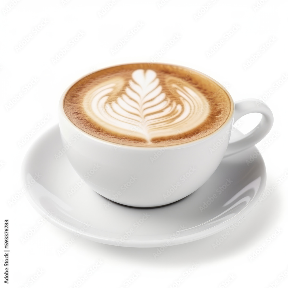 Cappuccino cup isolated. Illustration AI Generative.