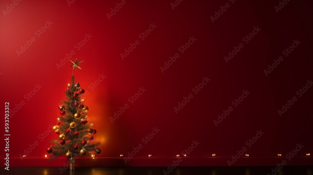 Merry Christmas Holiday Background. Illustration AI Generative.