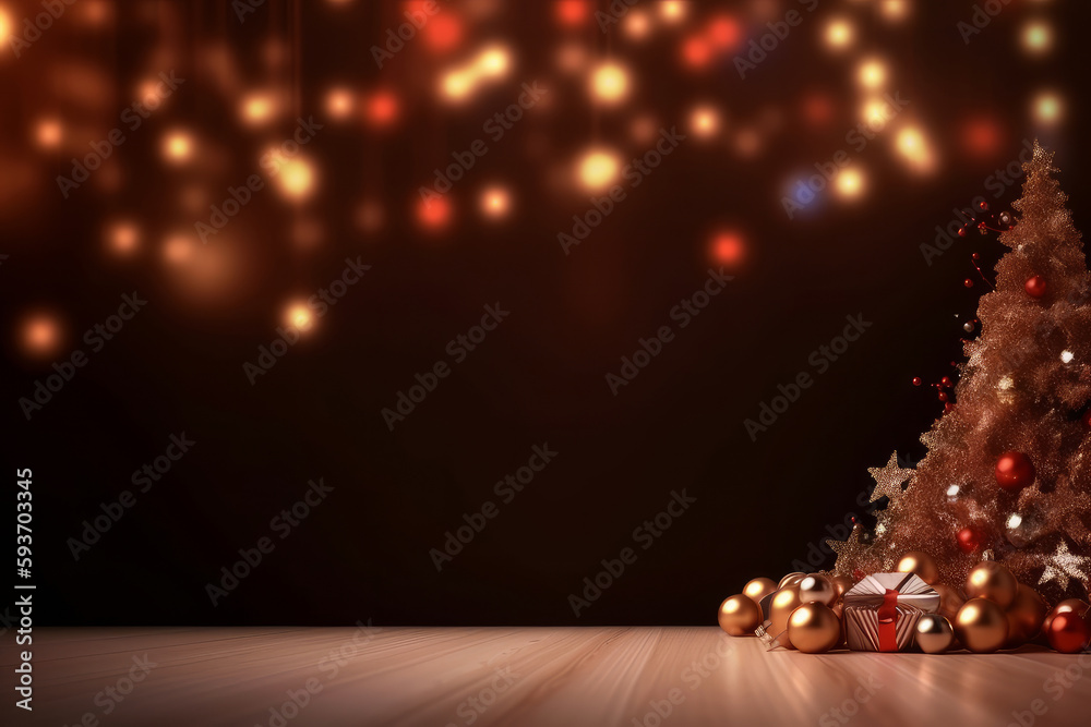 Merry Christmas Holiday Background. Illustration AI Generative.