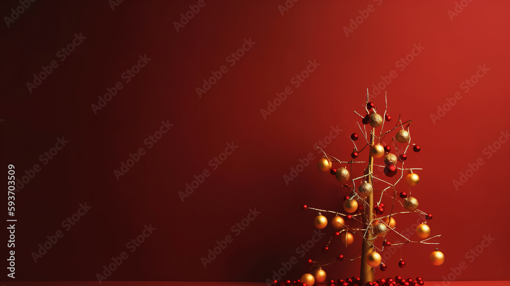 Merry Christmas Holiday Background. Illustration AI Generative.