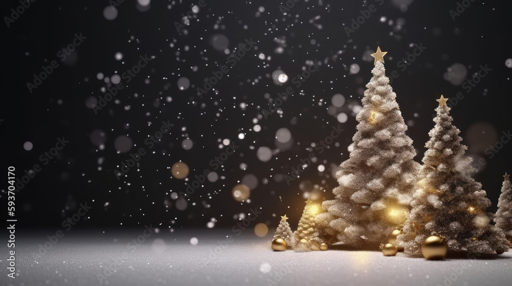 Merry Christmas Holiday Background. Illustration AI Generative.