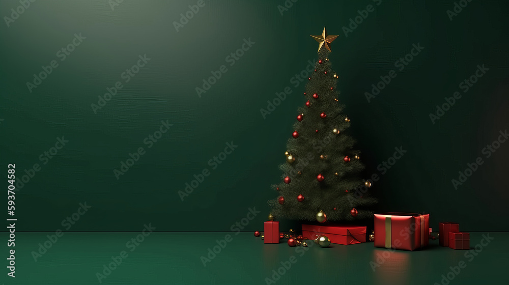 Merry Christmas Holiday Background. Illustration AI Generative.