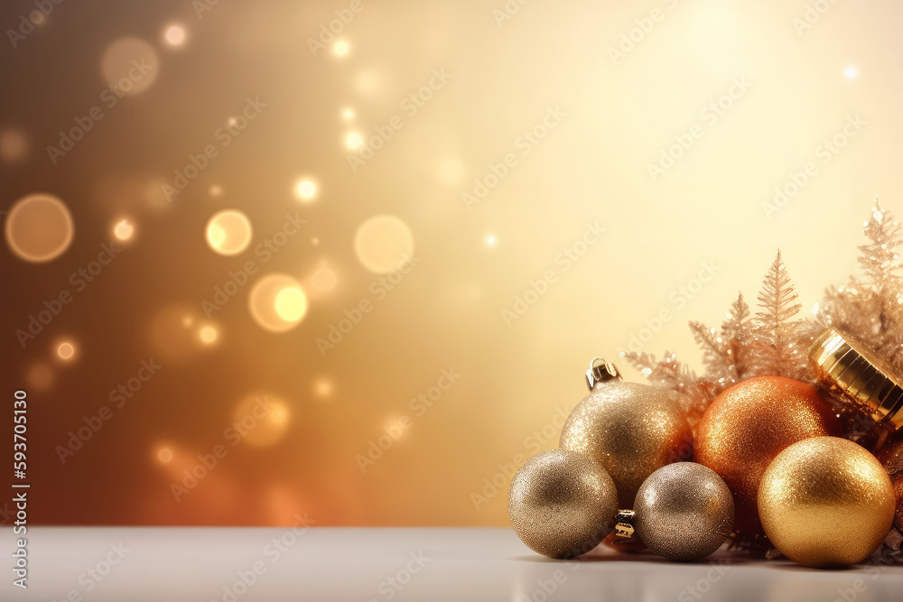 Merry Christmas Holiday Background. Illustration AI Generative.